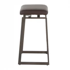 Lumisource Geo Upholstered Counter Stool in Brown Faux Leather, PK 2 -Kitchen & Dining Furniture Sales Store LumiSource20LLC B26xxGEOUPxxANBN2xxxx3xxxx928fc4