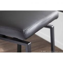 Lumisource Geo Upholstered Counter Stool in Black Metal, Black Faux Leather, PK 2 -Kitchen & Dining Furniture Sales Store LumiSource20LLC B26xxGEOUPxxBKBK2xxxx10xxxxcbe117