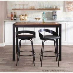 Lumisource Grotto Claire Swivel Fixed-Height Counter Stool - Set of 2 PR -Kitchen & Dining Furniture Sales Store LumiSource20LLC B26xxGRTCLAIRE2xxSWVQxxBKBK2xxxx10xxxx4a4f6d