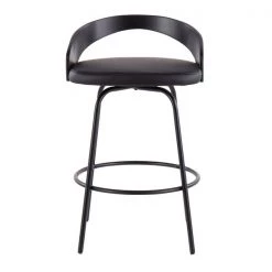 Lumisource Grotto Claire Swivel Fixed-Height Counter Stool - Set of 2 PR -Kitchen & Dining Furniture Sales Store LumiSource20LLC B26xxGRTCLAIRE2xxSWVQxxBKBK2xxxx6xxxx89ae6c