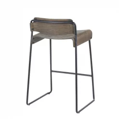 Lumisource Dali Low Back Counter Stool in Black Metal with Espresso Wood, PK 2 -Kitchen & Dining Furniture Sales Store LumiSource20LLC B26xxLBDALIxxBKE2xxxx4xxxx3a8e53