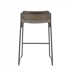 Lumisource Dali Low Back Counter Stool in Black Metal with Espresso Wood, PK 2 -Kitchen & Dining Furniture Sales Store LumiSource20LLC B26xxLBDALIxxBKE2xxxx5xxxxde7039