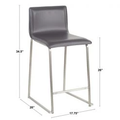 Lumisource Mara Counter Stool in Black Metal and Black Faux Leather, PK 2 -Kitchen & Dining Furniture Sales Store LumiSource20LLC B26xxMARAUPxxBKBK2xxDIMxxd5846a