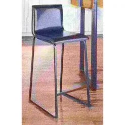 Lumisource Mara Counter Stool in Black Metal and Black Faux Leather, PK 2 -Kitchen & Dining Furniture Sales Store LumiSource20LLC B26xxMARAUPxxBKBK2xxxx10xxxx36db75