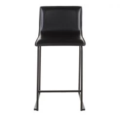 Lumisource Mara Counter Stool in Black Metal and Black Faux Leather, PK 2 -Kitchen & Dining Furniture Sales Store LumiSource20LLC B26xxMARAUPxxBKBK2xxxx6xxxx0b5824