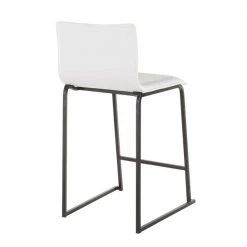 Lumisource Mara Counter Stool in Black Metal and White Faux Leather, PK 2 -Kitchen & Dining Furniture Sales Store LumiSource20LLC B26xxMARAUPxxBKW2xxxx4xxxx228f65
