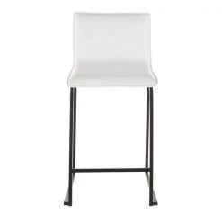 Lumisource Mara Counter Stool in Black Metal and White Faux Leather, PK 2 -Kitchen & Dining Furniture Sales Store LumiSource20LLC B26xxMARAUPxxBKW2xxxx6xxxx34ebde