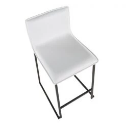 Lumisource Mara Counter Stool in Black Metal and White Faux Leather, PK 2 -Kitchen & Dining Furniture Sales Store LumiSource20LLC B26xxMARAUPxxBKW2xxxx7xxxxa36588