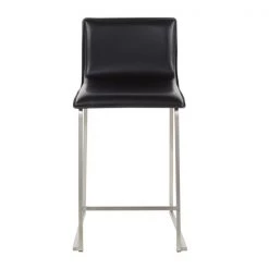 Lumisource Mara Counter Stool in Black Faux Leather, PK 2 -Kitchen & Dining Furniture Sales Store LumiSource20LLC B26xxMARAUPxxSSBK2xxxx6xxxx549512