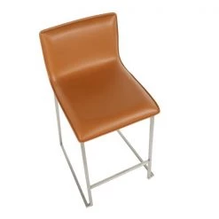Lumisource Mara Counter Stool in Camel Faux Leather, PK 2 -Kitchen & Dining Furniture Sales Store LumiSource20LLC B26xxMARAUPxxSSCAM2xxxx7xxxx7e80d4