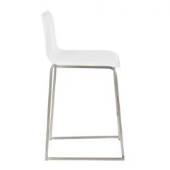 Lumisource Mara Counter Stool in White Faux Leather, PK 2 -Kitchen & Dining Furniture Sales Store LumiSource20LLC B26xxMARAUPxxSSW2xxxx3xxxxf962b1