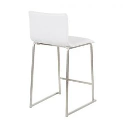 Lumisource Mara Counter Stool in White Faux Leather, PK 2 -Kitchen & Dining Furniture Sales Store LumiSource20LLC B26xxMARAUPxxSSW2xxxx4xxxx3ab136