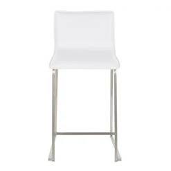 Lumisource Mara Counter Stool in White Faux Leather, PK 2 -Kitchen & Dining Furniture Sales Store LumiSource20LLC B26xxMARAUPxxSSW2xxxx6xxxx29e5ab