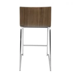 Lumisource Mara Counter Stool in Walnut Wood, White Faux Leather, PK 2 -Kitchen & Dining Furniture Sales Store LumiSource20LLC B26xxMARAxxWLxxW2xxxx6xxxx8f3f19