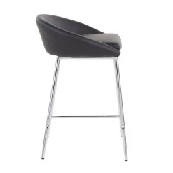 Lumisource Matisse Counter Stool with Chrome Frame and Black Faux Leather, PK 2 -Kitchen & Dining Furniture Sales Store LumiSource20LLC B26xxMATSExxBK2xxxx3xxxx640618