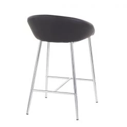 Lumisource Matisse Counter Stool with Chrome Frame and Black Faux Leather, PK 2 -Kitchen & Dining Furniture Sales Store LumiSource20LLC B26xxMATSExxBK2xxxx4xxxx6948c3