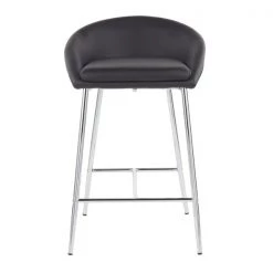 Lumisource Matisse Counter Stool with Chrome Frame and Black Faux Leather, PK 2 -Kitchen & Dining Furniture Sales Store LumiSource20LLC B26xxMATSExxBK2xxxx6xxxx4e4eb3