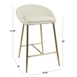 Lumisource Matisse Counter Stool with Chrome Frame and White Faux Leather, PK 2 -Kitchen & Dining Furniture Sales Store LumiSource20LLC B26xxMATSExxW2xxDIMxx8cb40b