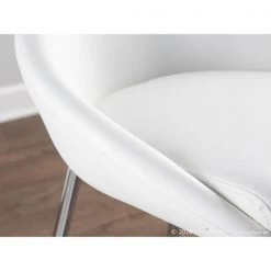 Lumisource Matisse Counter Stool with Chrome Frame and White Faux Leather, PK 2 -Kitchen & Dining Furniture Sales Store LumiSource20LLC B26xxMATSExxW2xxxx11xxxx0f4acc