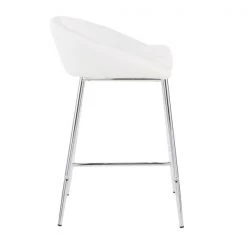 Lumisource Matisse Counter Stool with Chrome Frame and White Faux Leather, PK 2 -Kitchen & Dining Furniture Sales Store LumiSource20LLC B26xxMATSExxW2xxxx3xxxx878dd2