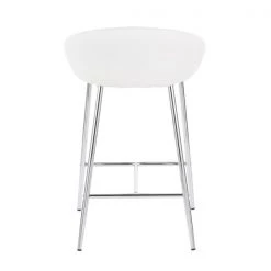 Lumisource Matisse Counter Stool with Chrome Frame and White Faux Leather, PK 2 -Kitchen & Dining Furniture Sales Store LumiSource20LLC B26xxMATSExxW2xxxx5xxxx4d783c
