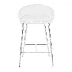 Lumisource Matisse Counter Stool with Chrome Frame and White Faux Leather, PK 2 -Kitchen & Dining Furniture Sales Store LumiSource20LLC B26xxMATSExxW2xxxx6xxxxa5840d