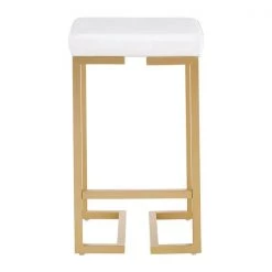 Lumisource Midas Counter Stool in Gold with White Velvet Cushion, PK 2 -Kitchen & Dining Furniture Sales Store LumiSource20LLC B26xxMDASxxAUxxVW2xxxx6xxxxd54c67