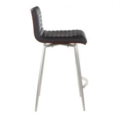 Lumisource Mason Swivel Counter Stool in, Walnut Wood, Black Faux Leather, PK 2 -Kitchen & Dining Furniture Sales Store LumiSource20LLC B26xxMSNSWxxWLBK2xxxx3xxxx3e80b9