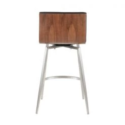 Lumisource Mason Swivel Counter Stool in, Walnut Wood, Black Faux Leather, PK 2 -Kitchen & Dining Furniture Sales Store LumiSource20LLC B26xxMSNSWxxWLBK2xxxx5xxxxcff764