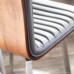 Lumisource Mason Swivel Counter Stool in, Walnut Wood, Grey Faux Leather, PK 2 -Kitchen & Dining Furniture Sales Store LumiSource20LLC B26xxMSNSWxxWLGY2xxxx13xxxx97774b