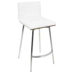Lumisource Mason Swivel Counter Stool in, Walnut Wood, White Faux Leather, PK 2 -Kitchen & Dining Furniture Sales Store LumiSource20LLC B26xxMSNSWxxWLW2xxxx3xxxxac475e