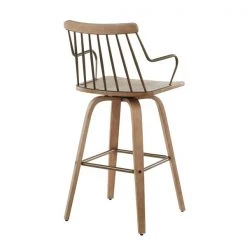 Lumisource Preston Counter Stool in White Washed Wood and Antique Copper Metal -Kitchen & Dining Furniture Sales Store LumiSource20LLC B26xxPRESTONxxWWANCUxxxx3xxxx093c10