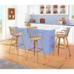Lumisource Preston Counter Stool in White Washed Wood and Antique Copper Metal -Kitchen & Dining Furniture Sales Store LumiSource20LLC B26xxPRESTONxxWWANCUxxxx8xxxx0d5572