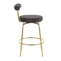 Lumisource Rhonda Counter Stool in Gold Metal and Black Velvet, PK 2 -Kitchen & Dining Furniture Sales Store LumiSource20LLC B26xxRHONDAxxAUBK2xxxx3xxxx596296