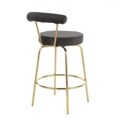 Lumisource Rhonda Counter Stool in Gold Metal and Black Velvet, PK 2 -Kitchen & Dining Furniture Sales Store LumiSource20LLC B26xxRHONDAxxAUBK2xxxx4xxxx2d98ec