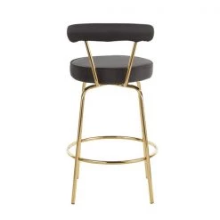 Lumisource Rhonda Counter Stool in Gold Metal and Black Velvet, PK 2 -Kitchen & Dining Furniture Sales Store LumiSource20LLC B26xxRHONDAxxAUBK2xxxx5xxxxb2c9a7