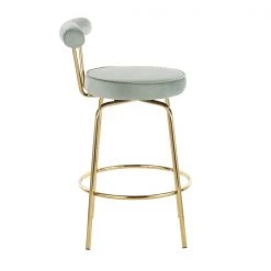 Lumisource Rhonda Counter Stool in Gold Metal and Sage Green Velvet, PK 2 -Kitchen & Dining Furniture Sales Store LumiSource20LLC B26xxRHONDAxxAULGN2xxxx3xxxx41b10b