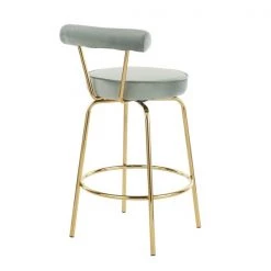 Lumisource Rhonda Counter Stool in Gold Metal and Sage Green Velvet, PK 2 -Kitchen & Dining Furniture Sales Store LumiSource20LLC B26xxRHONDAxxAULGN2xxxx4xxxx15ce30