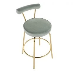 Lumisource Rhonda Counter Stool in Gold Metal and Sage Green Velvet, PK 2 -Kitchen & Dining Furniture Sales Store LumiSource20LLC B26xxRHONDAxxAULGN2xxxx7xxxxcbc016