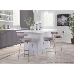 Lumisource Rhonda Counter Stool - Set of 2 PR -Kitchen & Dining Furniture Sales Store LumiSource20LLC B26xxRHONDAxxLGY2xxxx10xxxx1c2d55