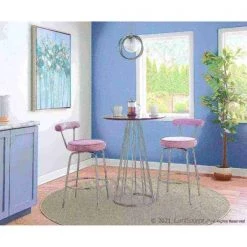 Lumisource Rhonda Counter Stool - Set of 2 PR -Kitchen & Dining Furniture Sales Store LumiSource20LLC B26xxRHONDAxxLGY2xxxx9xxxxb9711d