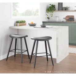 Lumisource Saddle Counter Stool in Black and Grey, PK 2 -Kitchen & Dining Furniture Sales Store LumiSource20LLC B26xxSADLxxBKGY2xxxx9xxxxff3c13