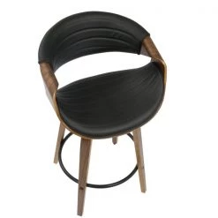Lumisource Symphony Counter Stool in Walnut and Black Faux Leather, PK 2 -Kitchen & Dining Furniture Sales Store LumiSource20LLC B26xxSYMPQxxWLBK2xxxx8xxxx9ee433