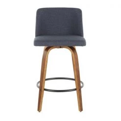 Lumisource Toriano Counter Stool in Walnut and Blue Fabric, PK 2 -Kitchen & Dining Furniture Sales Store LumiSource20LLC B26xxTRNO2QxxWLBU2xxxx6xxxx19ce04
