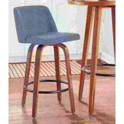 Lumisource Toriano Counter Stool in Walnut and Blue Fabric, PK 2 -Kitchen & Dining Furniture Sales Store LumiSource20LLC B26xxTRNO2QxxWLBU2xxxx9xxxx25c5e8
