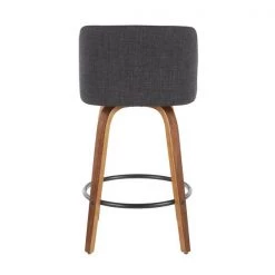 Lumisource Toriano Counter Stool in Walnut and Charcoal Fabric, PK 2 -Kitchen & Dining Furniture Sales Store LumiSource20LLC B26xxTRNO2QxxWLCHAR2xxxx5xxxxffaf88