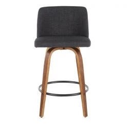 Lumisource Toriano Counter Stool in Walnut and Charcoal Fabric, PK 2 -Kitchen & Dining Furniture Sales Store LumiSource20LLC B26xxTRNO2QxxWLCHAR2xxxx6xxxx72e8df