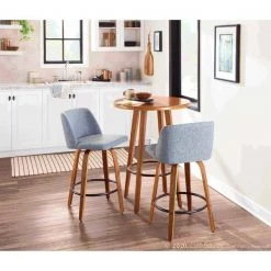 Lumisource Toriano Counter Stool in Walnut and Grey Fabric, PK 2 -Kitchen & Dining Furniture Sales Store LumiSource20LLC B26xxTRNO2QxxWLGY2xxxx10xxxx978d09