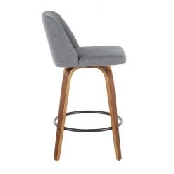 Lumisource Toriano Counter Stool in Walnut and Grey Fabric, PK 2 -Kitchen & Dining Furniture Sales Store LumiSource20LLC B26xxTRNO2QxxWLGY2xxxx3xxxx329f76
