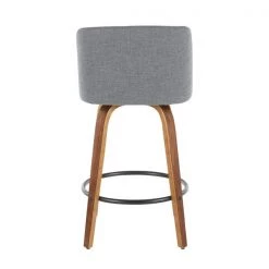 Lumisource Toriano Counter Stool in Walnut and Grey Fabric, PK 2 -Kitchen & Dining Furniture Sales Store LumiSource20LLC B26xxTRNO2QxxWLGY2xxxx5xxxx935f93